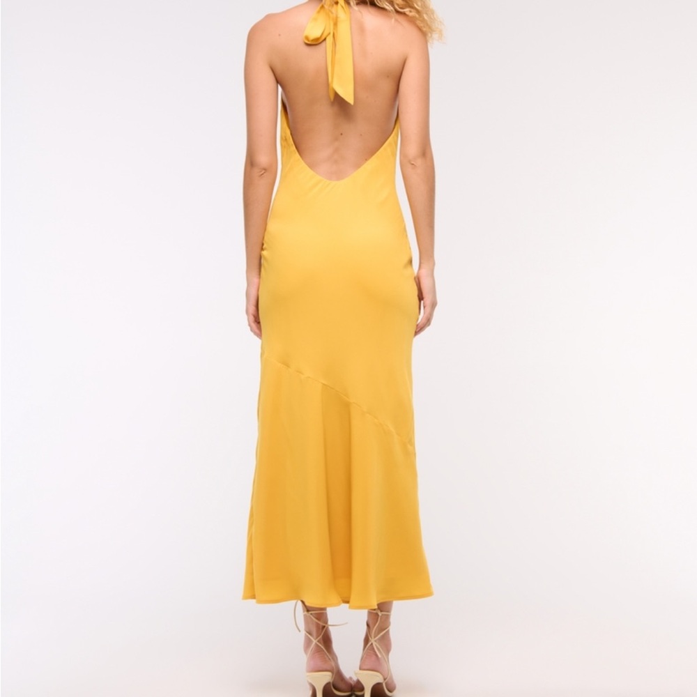 Abercrombie & Fitch Yellow Halter Backless Maxi